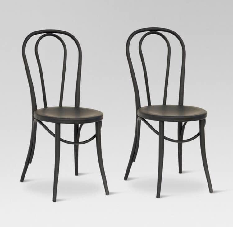Photo 1 of BLACK METAL BISTRO DINING CHAIRS. $160