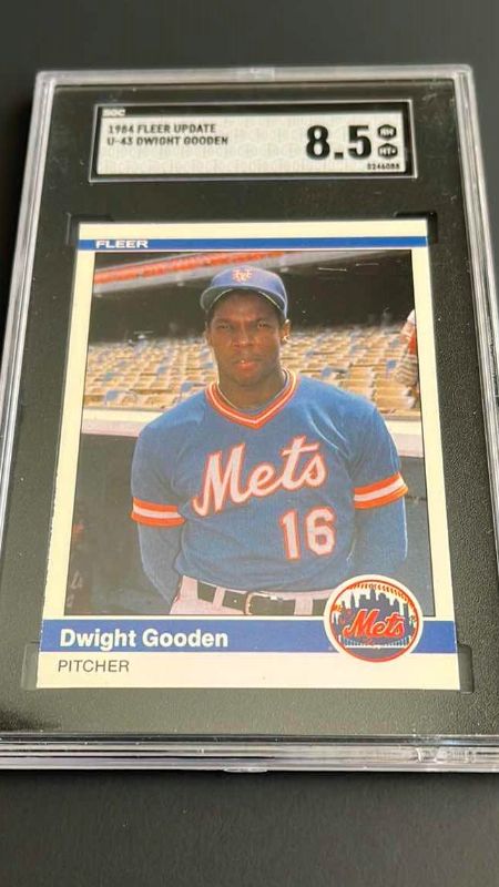 Photo 1 of 1984 DWIGHT GOODEN FLEER ROOKIE CARD U-43 RATED 8.5