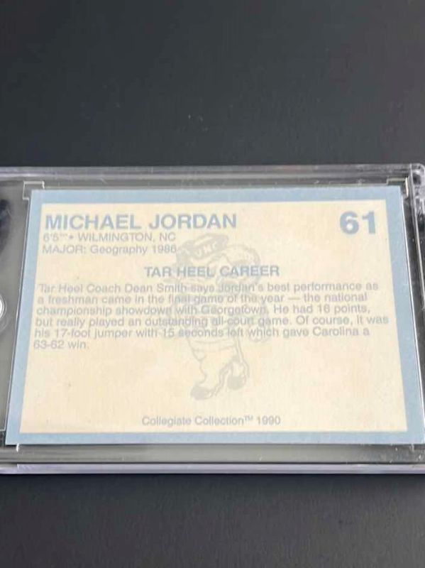 Photo 2 of 1990 MICHAEL JORDAN COLLEGIATE COLLECTION CARD 61