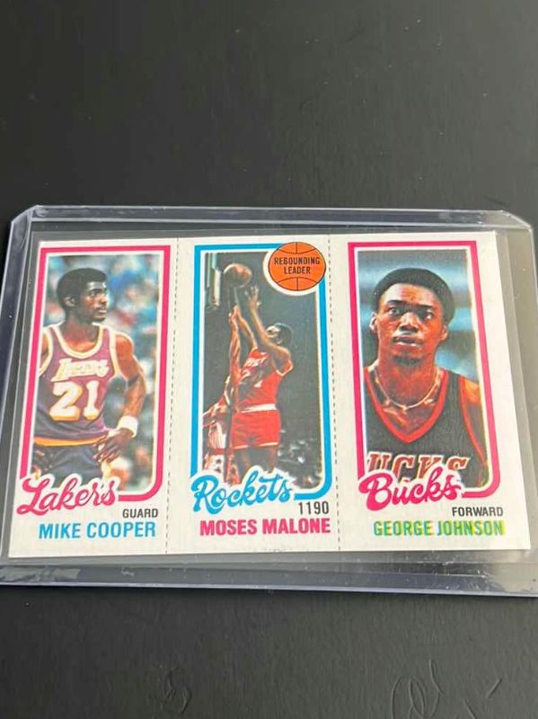 Photo 1 of 1980 GEORGE JOHNSON,MOSES MALONE, & MIKE COOPER TOPPS CARDS