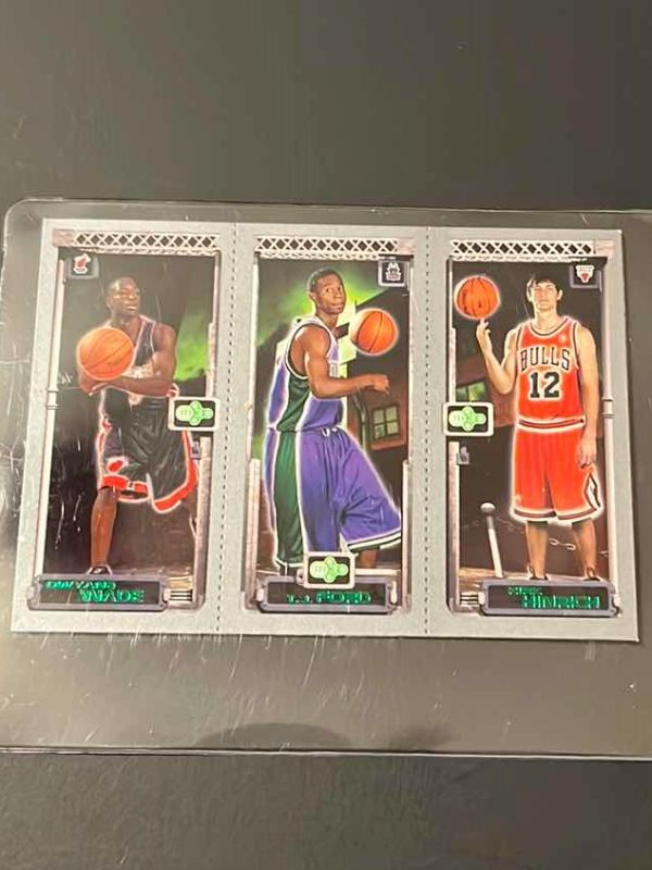 Photo 1 of 2004 DWAYNE WADE, KIRK HINRICH &TJ FORD TOPPS ROOKIE CARD