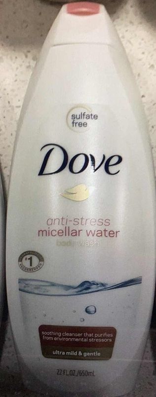 Photo 1 of DOVE ANTI-STRESS MICELLAR WATER BODY WASH 22OZ SET OF 3