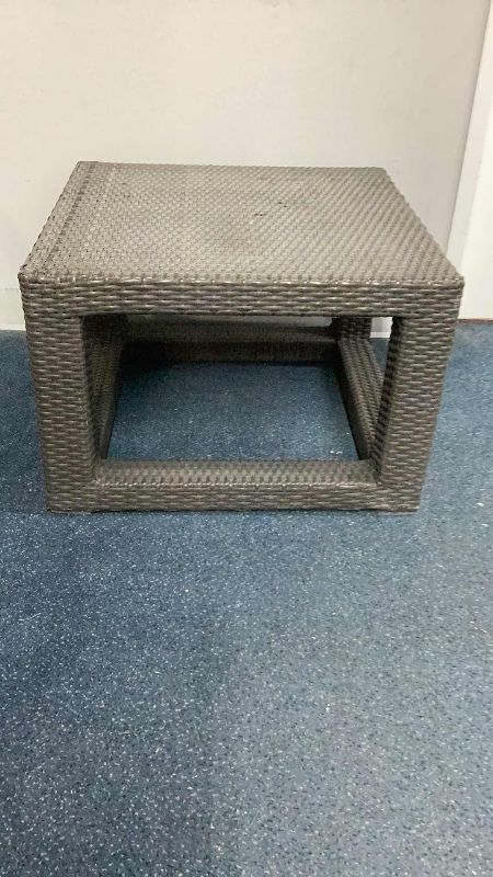 Photo 1 of BASKET WEAVE POOL END TABLE 24” X 24” H 16”