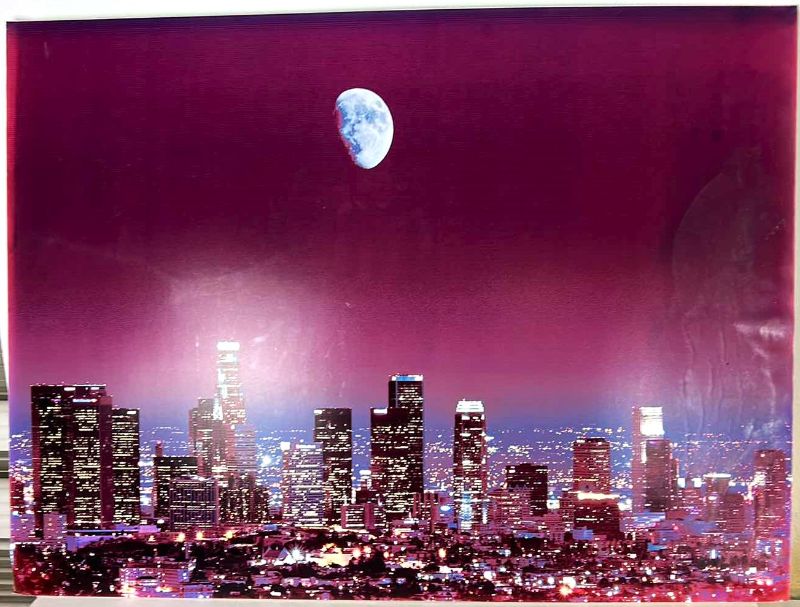 Photo 5 of MOON OVER CITY SKYLINE POSTER ARTWORK UNFRAMED 39” x 29 1/2