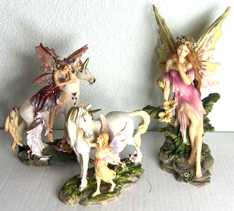 Photo 1 of 3 FAIRY FIGURINES TALLEST H10”