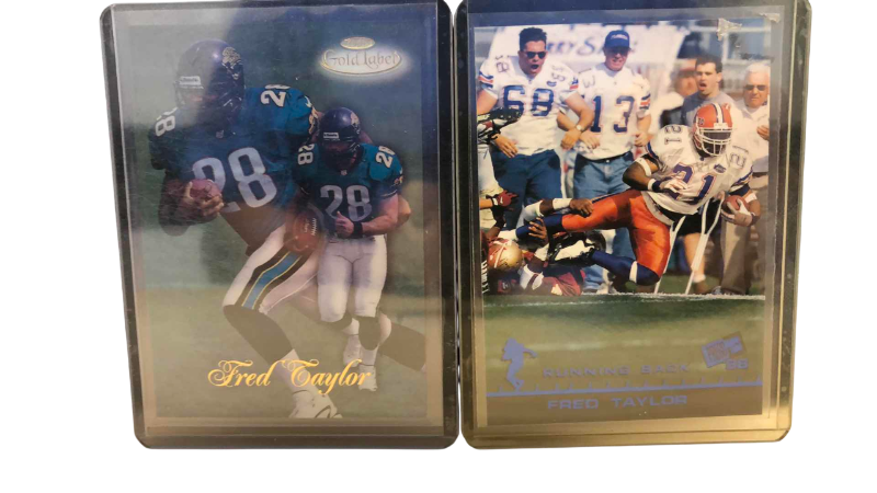 Photo 1 of 1998 2 FRED TAYLOR ROOKIE NFL FOOTBALL CARDS