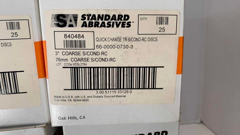 Photo 1 of 4-BOXES OF STANDARD ABRASIVE QUICK CHANGE CERAMIC DISCS