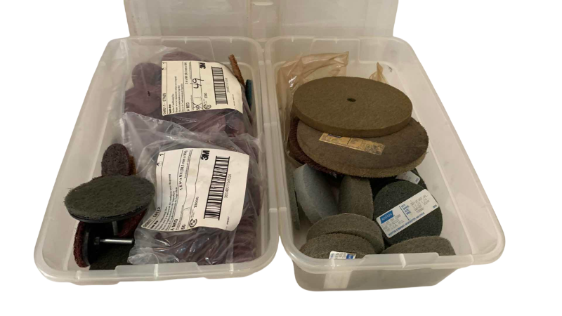 Photo 1 of 2 CONTAINERS OF GRINDING SUPPLIES