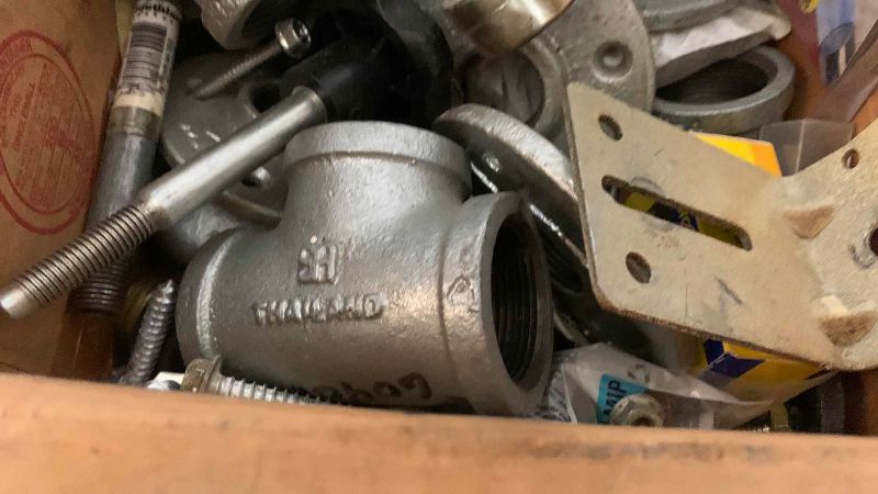 Photo 1 of BOX OF GALVINIZED STEEL FITTINGS
