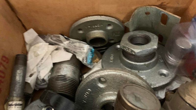 Photo 1 of BOX OF GALVINIZED STEEL FITTINGS
