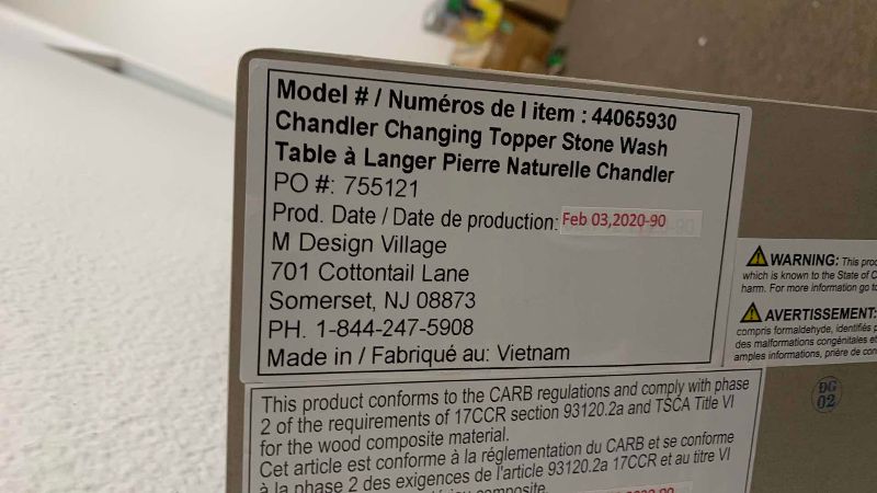 Photo 1 of CHANDLER CHANGING TOPPER STONE WASH TABLE AND A SECURITY BAR