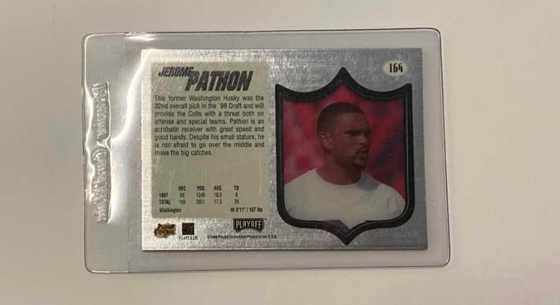 Photo 1 of 1998 PLAYOFF ABSOLUTE  JEROME PATHON 164 NFL FOOTBALL CARD