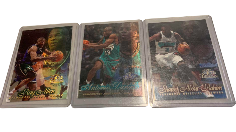 Photo 1 of 3 1997 FLAIR FLEER SHOWCASE NBA BASKETBALL ROOKIE CARDS RAY ALLEN, ANTONIO DANIEL AND SHAREEF ABDUR-RAHIM
