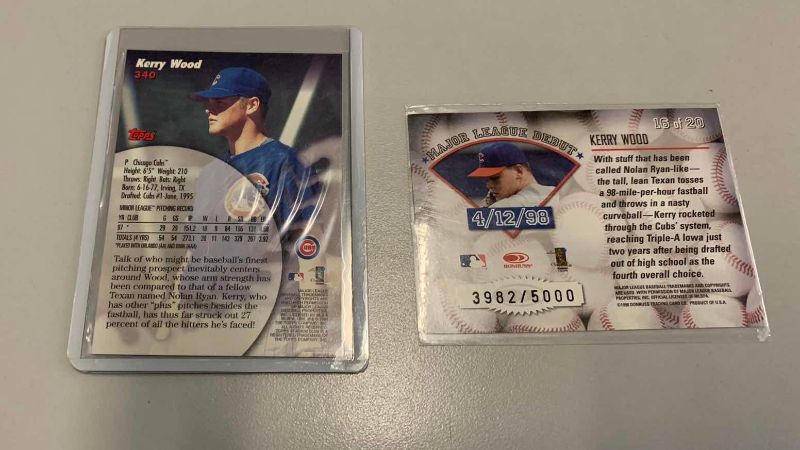 Photo 1 of 2 KERRY WOOD BASEBALL ROOKIE MLB BASEBALL ROOKIE CARDS 1998