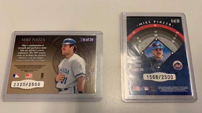 Photo 1 of 2 1998 LEAF ROOKIES AND STARS MIKE PIAZZA NUMBERED CARDS
