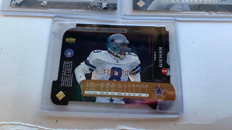 Photo 1 of 3 1998 UPPER DECK UD3 NFL FOOTBALL CARDS TROY AIKMAN NUMBERED, BARRY SANDERS AND EDDIE GEORGE