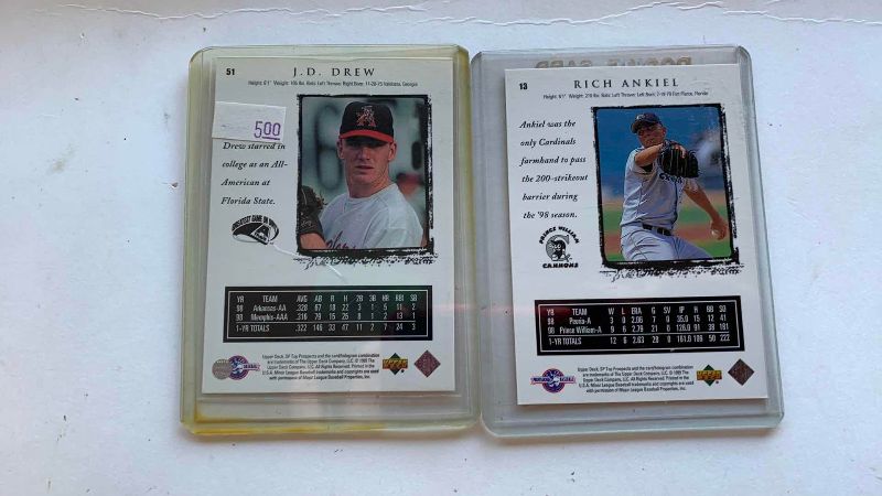 Photo 1 of 2 1999 J. D. DREW AND RICK ANKIEL SP TOP TOP PROSPECTS MLB BASEBALL CARDS