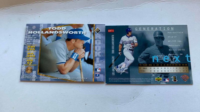 Photo 1 of 2 TODD HOLLANDSWORTH MLB BASEBALL CARDS ROOKIE