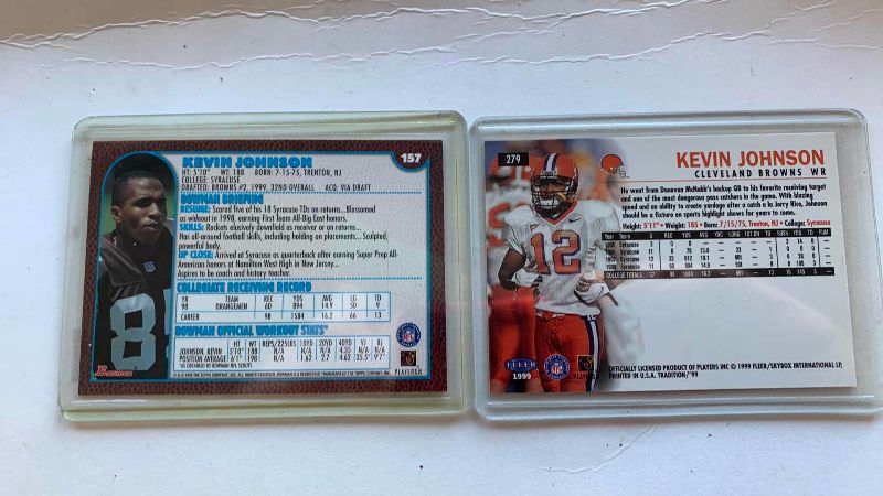 Photo 1 of 2 KEVIN JOHNSON ROOKIE CARDS NFL FOOTBALL CARDS