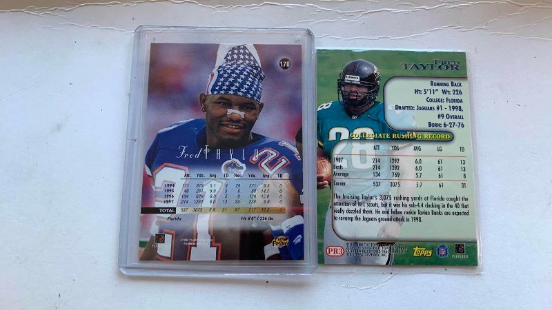 Photo 1 of 2 1998 FRED TAYLOR NFL FOOTBALL ROOKIE CARDS