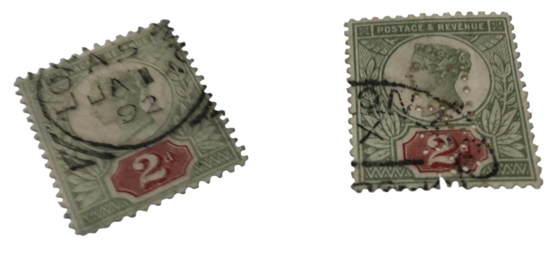 Photo 1 of 2 ANTIQUE 1896 GREAT BRITAIN QUEEN VICTORIA 2 PENCE STAMPS