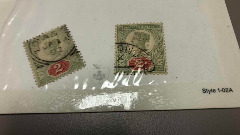 Photo 1 of 2 ANTIQUE 1896 GREAT BRITAIN QUEEN VICTORIA 2 PENCE STAMPS