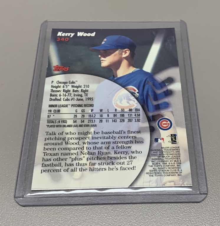 Photo 1 of 1998 KERRY WOOD ROOKIE STADIUM CLUB BASEBALL MLB CARD 340