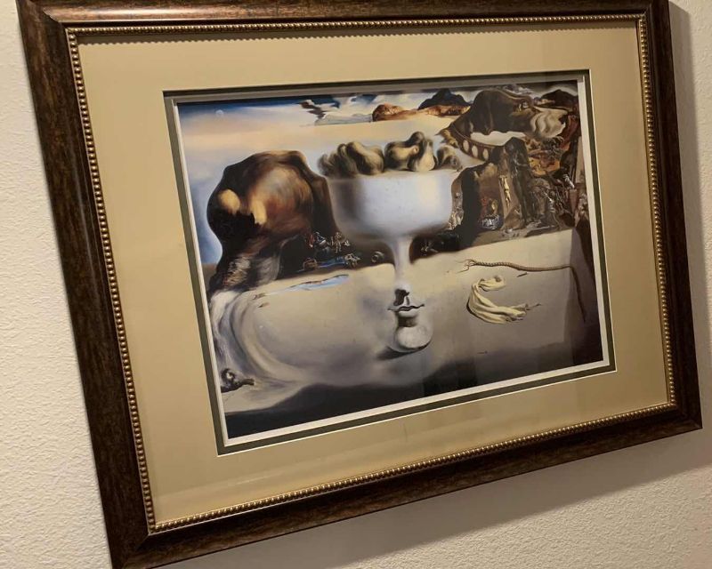 Photo 1 of SALVADOR DALI APPARITION OF A FACE AND FRUIT DISH ON A BEACH PRINT 35” X 29”