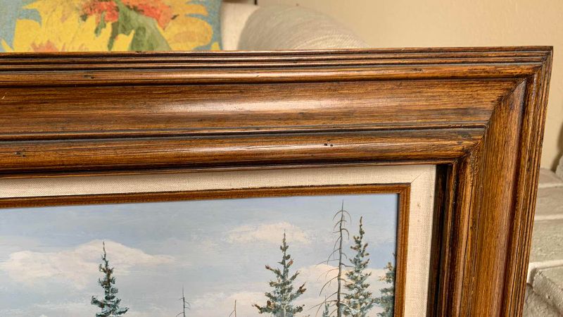 Photo 1 of FRAMED PAINTING, H RUSSELL, "IN THE BEGINNING"  32” X 26”