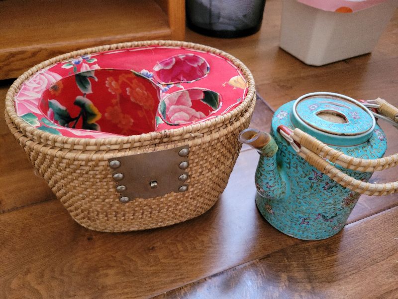 Photo 1 of ASIAN INSPIRED TEA POT WITH CARRIER NO CUPS