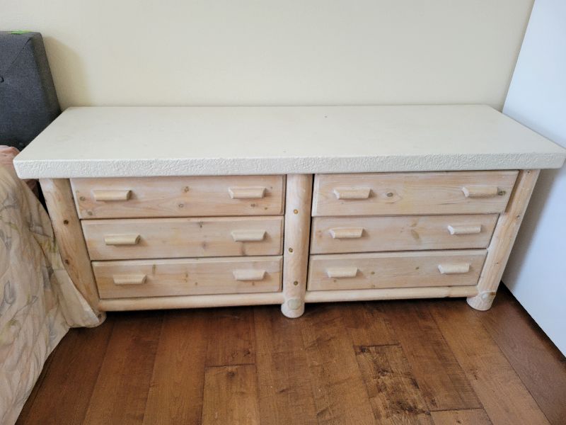 Photo 1 of DRESSER WITH PLASTER STONE TOP 72” X 22” H 30”