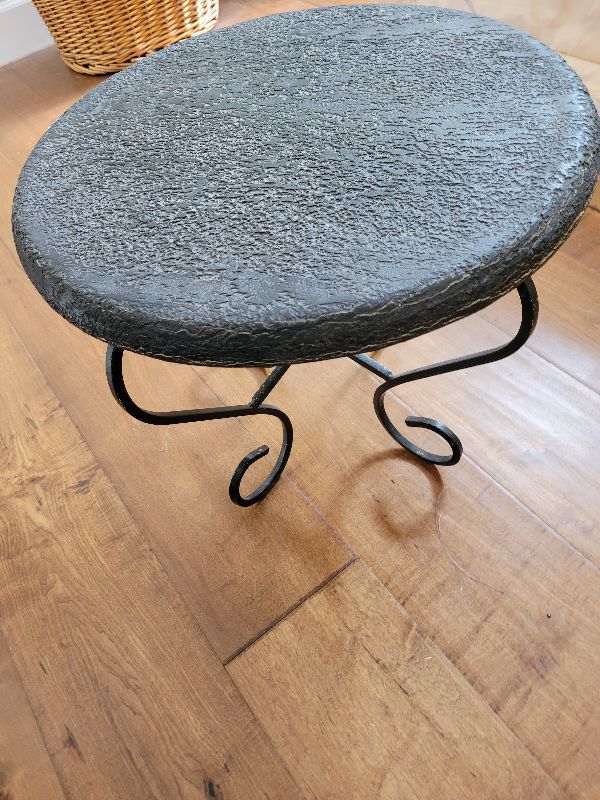 Photo 1 of BLACK RESIN FOOT STOOL 20” CIRCUMFERENCE