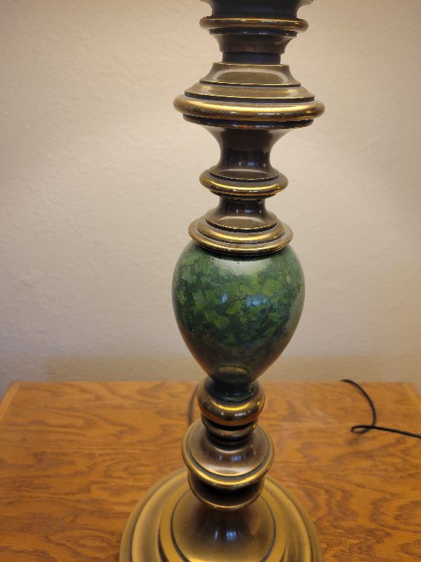 Photo 2 of JADE LOOKING TABLE LAMP 38” TALL