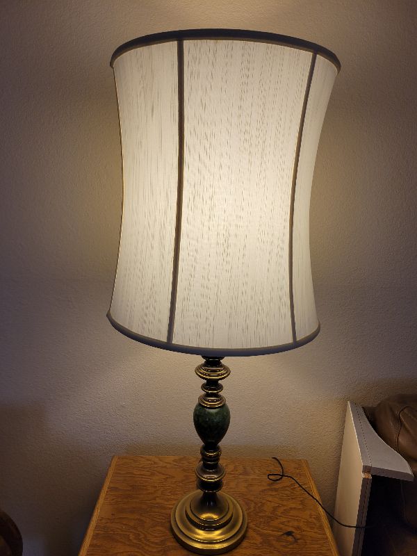 Photo 1 of JADE LOOKING TABLE LAMP 38” TALL