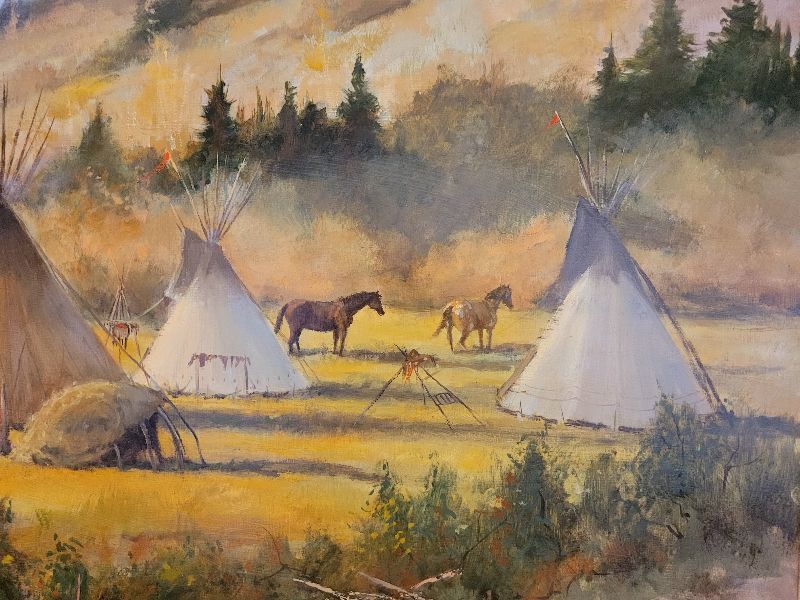 Photo 2 of AMERICAN INDIAN INSPIRED PAINTING 51” X 31”