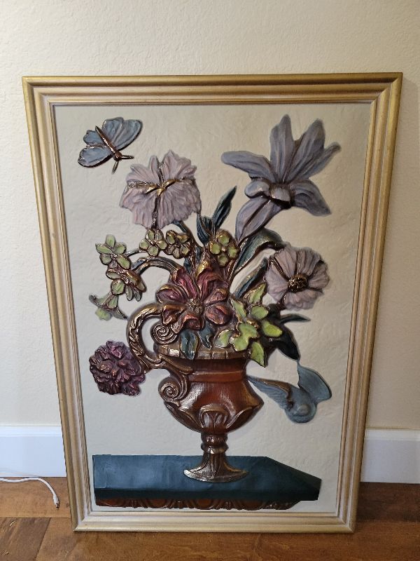 Photo 1 of 3-D FLORAL LOOKING ARTWORK 32” X 21”