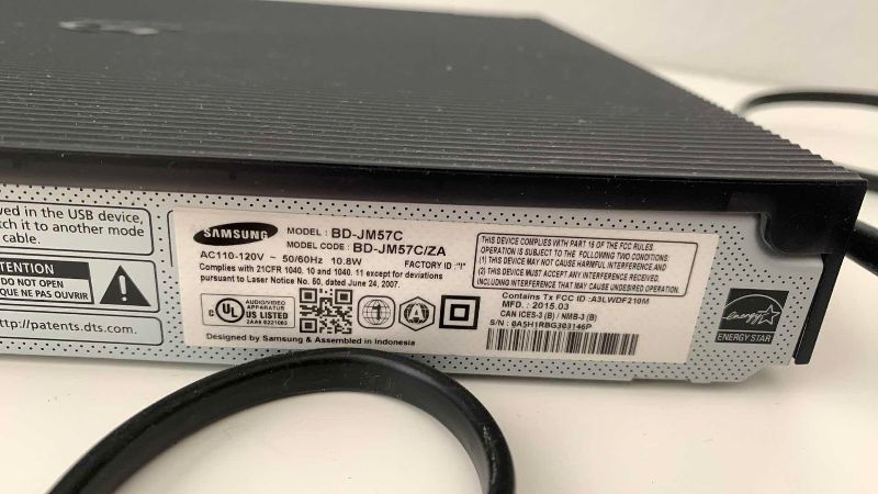 Photo 1 of SAMSUNG BLU-RAY PLAYER WITH REMOTE MODEL BD-JM57C