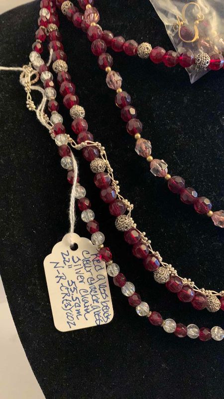 Photo 1 of FASHION JEWELRY 3-NECKLACES AND 1 PAIR OF EARRINGS