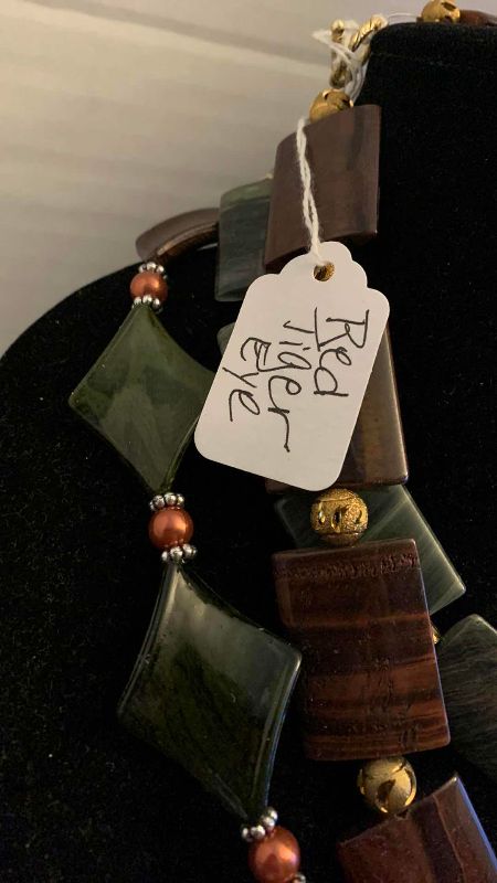 Photo 1 of FASHION JEWELRY 3-NECKLACES RED TIGER EYE