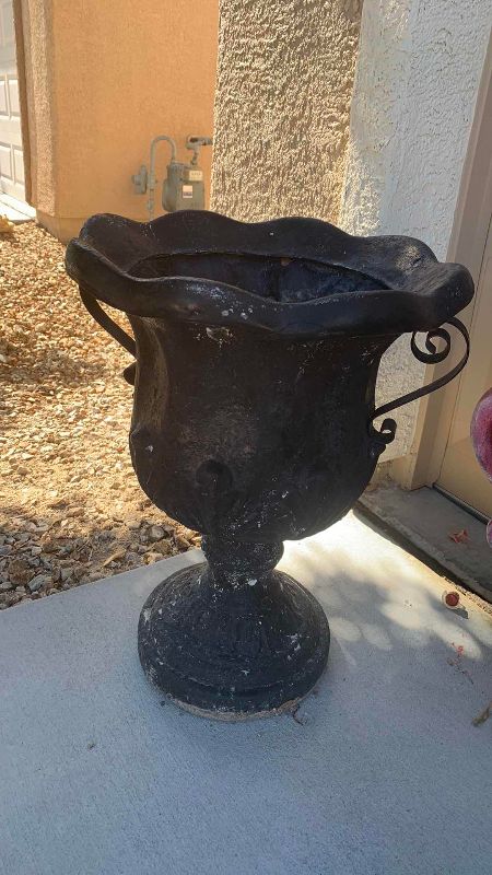 Photo 1 of 3-RESIN GREEK STYLE PLANTERS 22” TALL