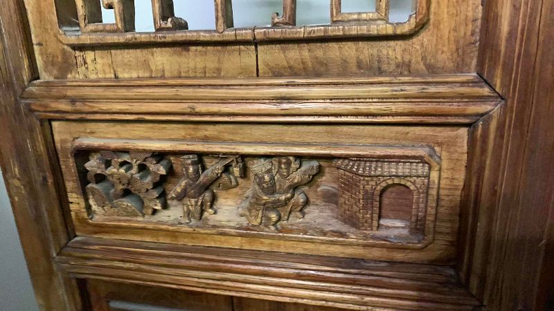 Photo 1 of ANTIQUE HAND CARVED CHINESE SCREEN 35” X 75”
