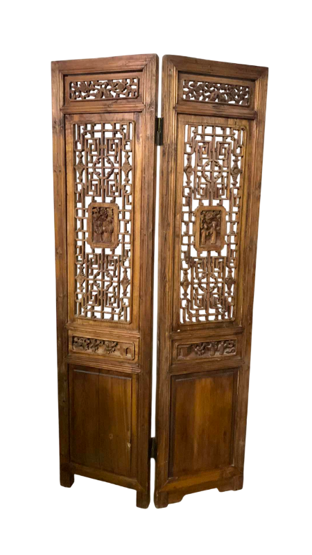 Photo 1 of ANTIQUE HAND CARVED CHINESE SCREEN 35” X 75”