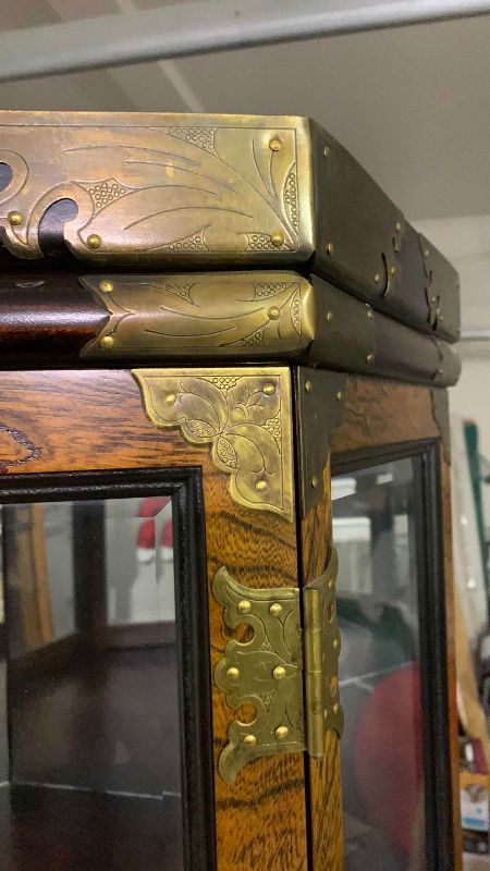 Photo 1 of VINTAGE ASIAN CURIO CABINET 26” X 21” H 72”