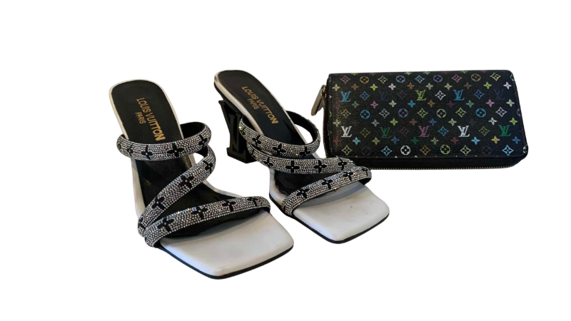 Photo 1 of FAUX LOUIS VUITTON SHOES SIZE 39 AND WALLET