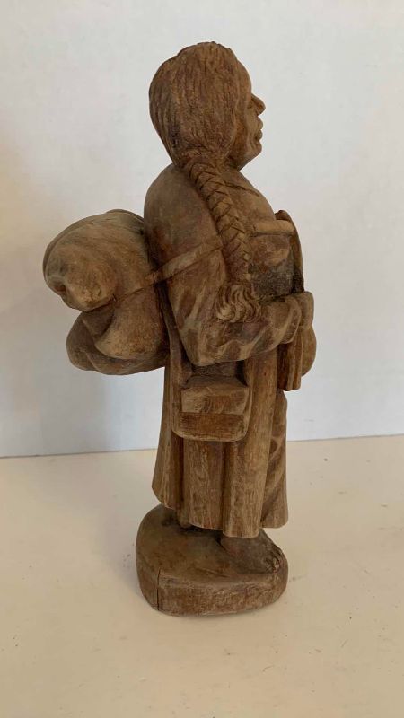 Photo 1 of HAND CARVED INDIAN STATUE 10”