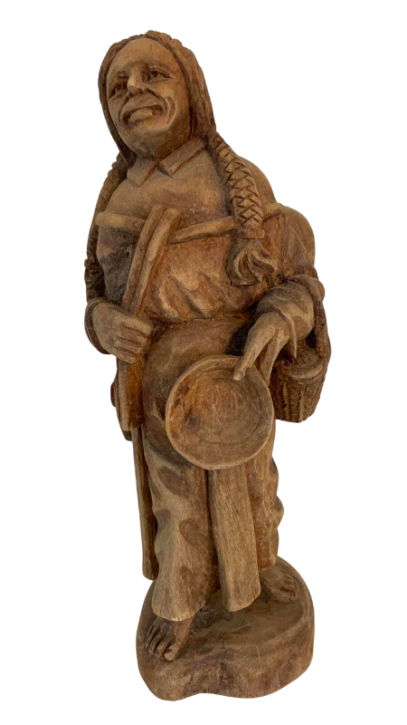 Photo 1 of HAND CARVED INDIAN STATUE 10”