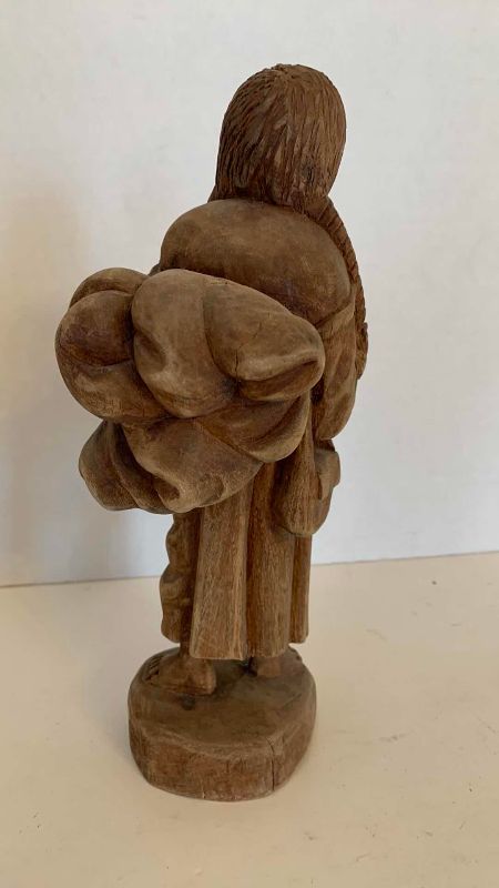 Photo 1 of HAND CARVED INDIAN STATUE 10”