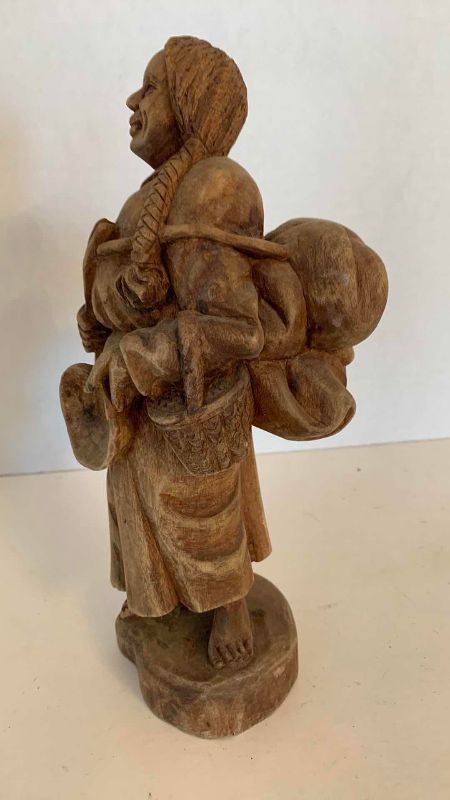 Photo 1 of HAND CARVED INDIAN STATUE 10”