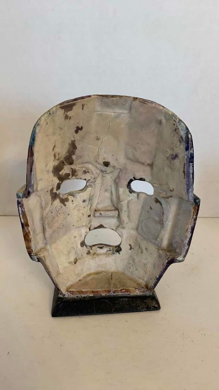 Photo 1 of VINTAGE AZTEC SEMI-PRECIOUS STONE BURIAL MASK 7”