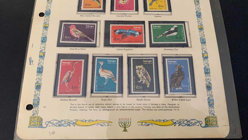 Photo 1 of VINTAGE 1963 ISRAEL BIRD POSTAL ISSUES